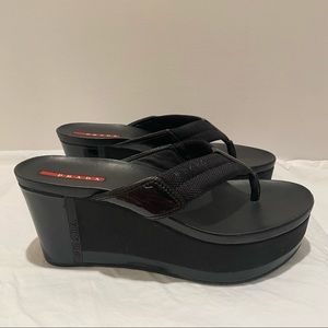Vintage Prada Y2K platform sandals